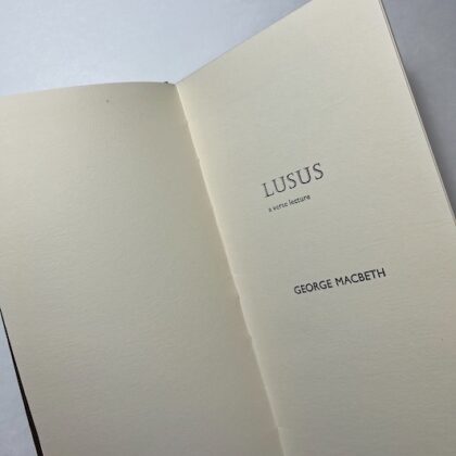 Lusus: A Verse Lecture.