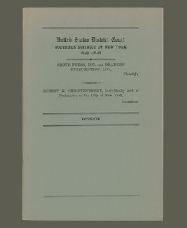 Grove Press, Inc. and Readers’ Subscription, Inc., Plaintiffs against Robert K. Christenberry, individually and as Postmaster of the City of New York, Defendant: Opinion.