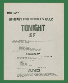Benefits for People’s Park.